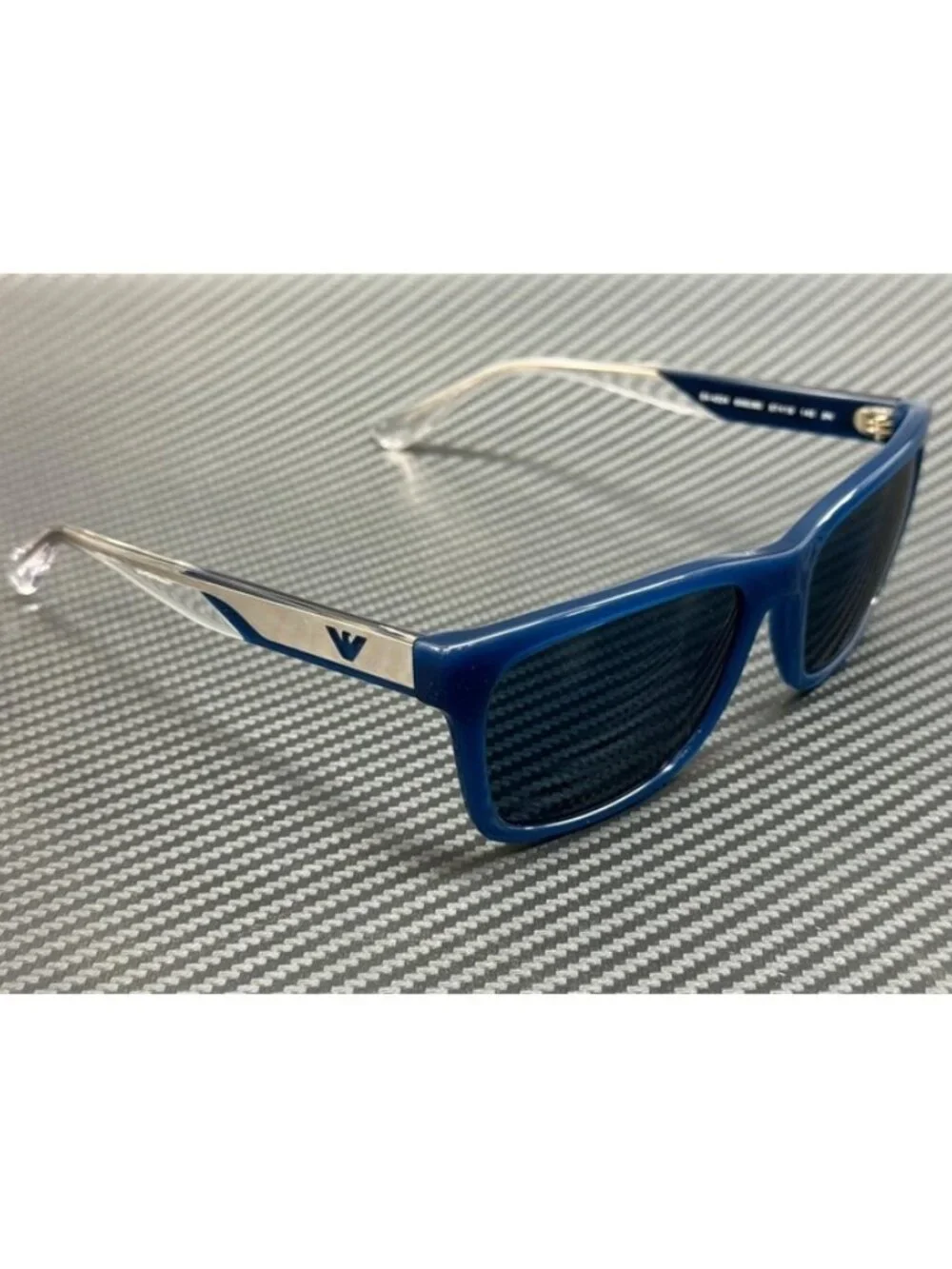 New Emporio Armani Men Blue Silver Sunglasses 57-19-145